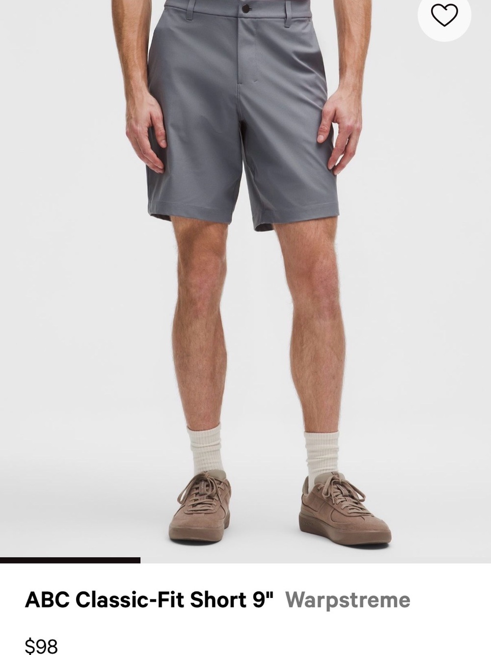 lululemon athletica Men's ABC Classic-Fit Shorts — Gray - Brand New Worn Once